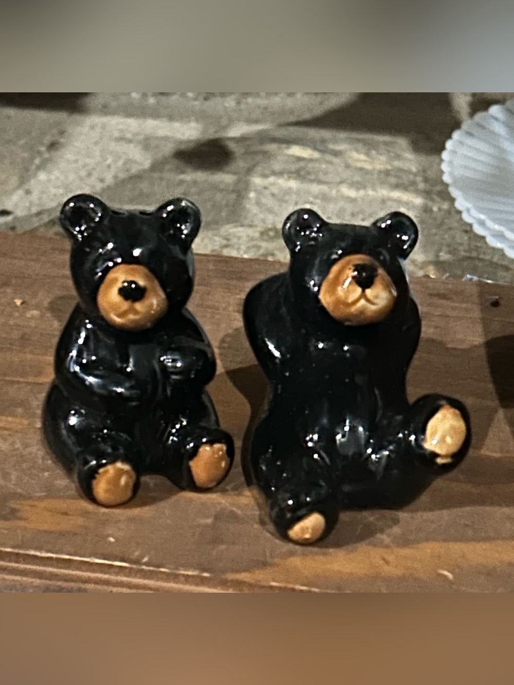 🐕3/20 Miniature Black Bear Salt & Pepper Shakers